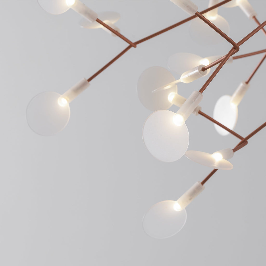 Rose Gold Firefly LED Chandelier — Repositionable Sculptural Branches