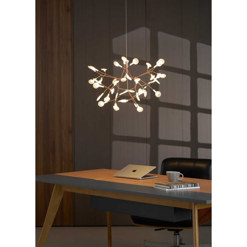 Rose Gold Firefly LED Chandelier — Repositionable Sculptural Branches