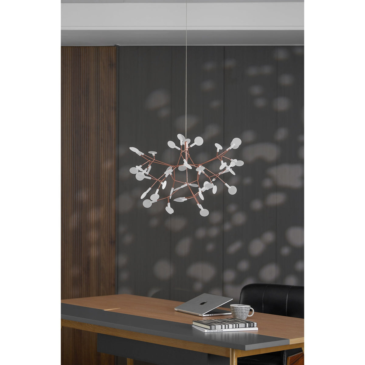 Rose Gold Firefly LED Chandelier — Repositionable Sculptural Branches