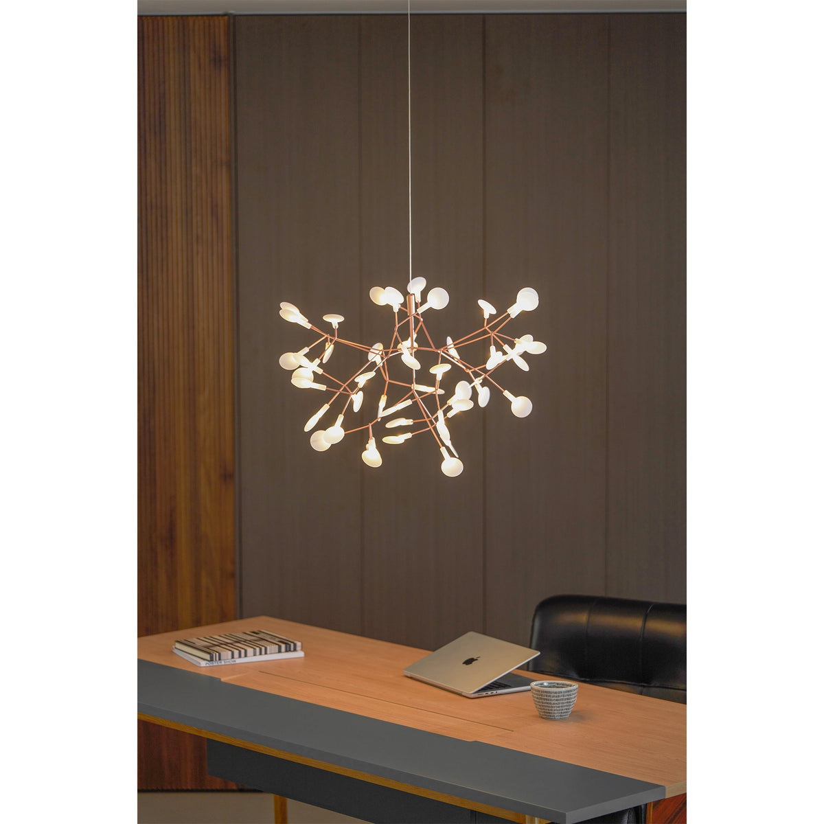 Rose Gold Firefly LED Chandelier — Repositionable Sculptural Branches