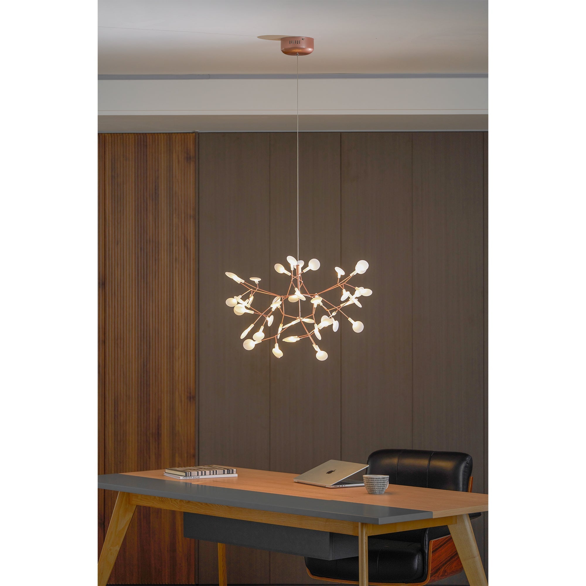 Rose Gold Firefly LED Chandelier — Repositionable Sculptural Branches