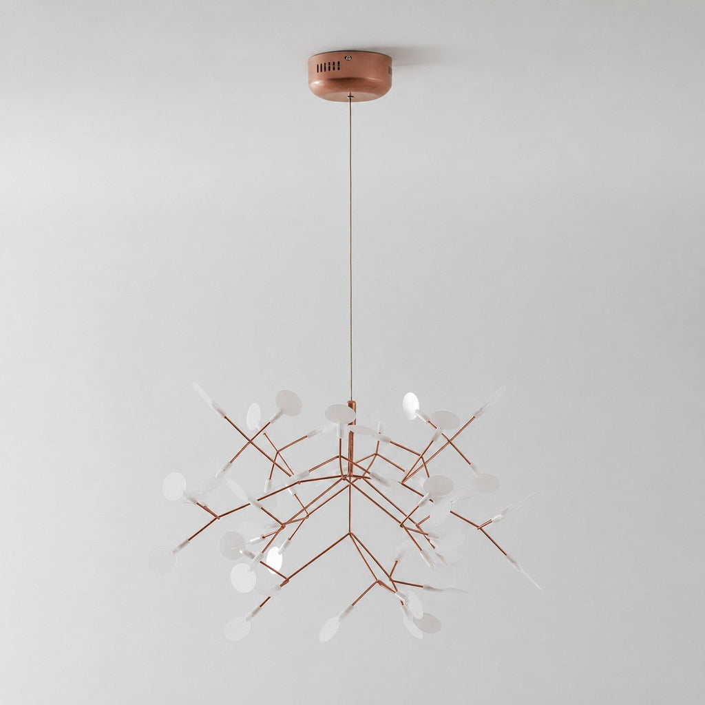 Rose Gold Firefly LED Chandelier — Repositionable Sculptural Branches