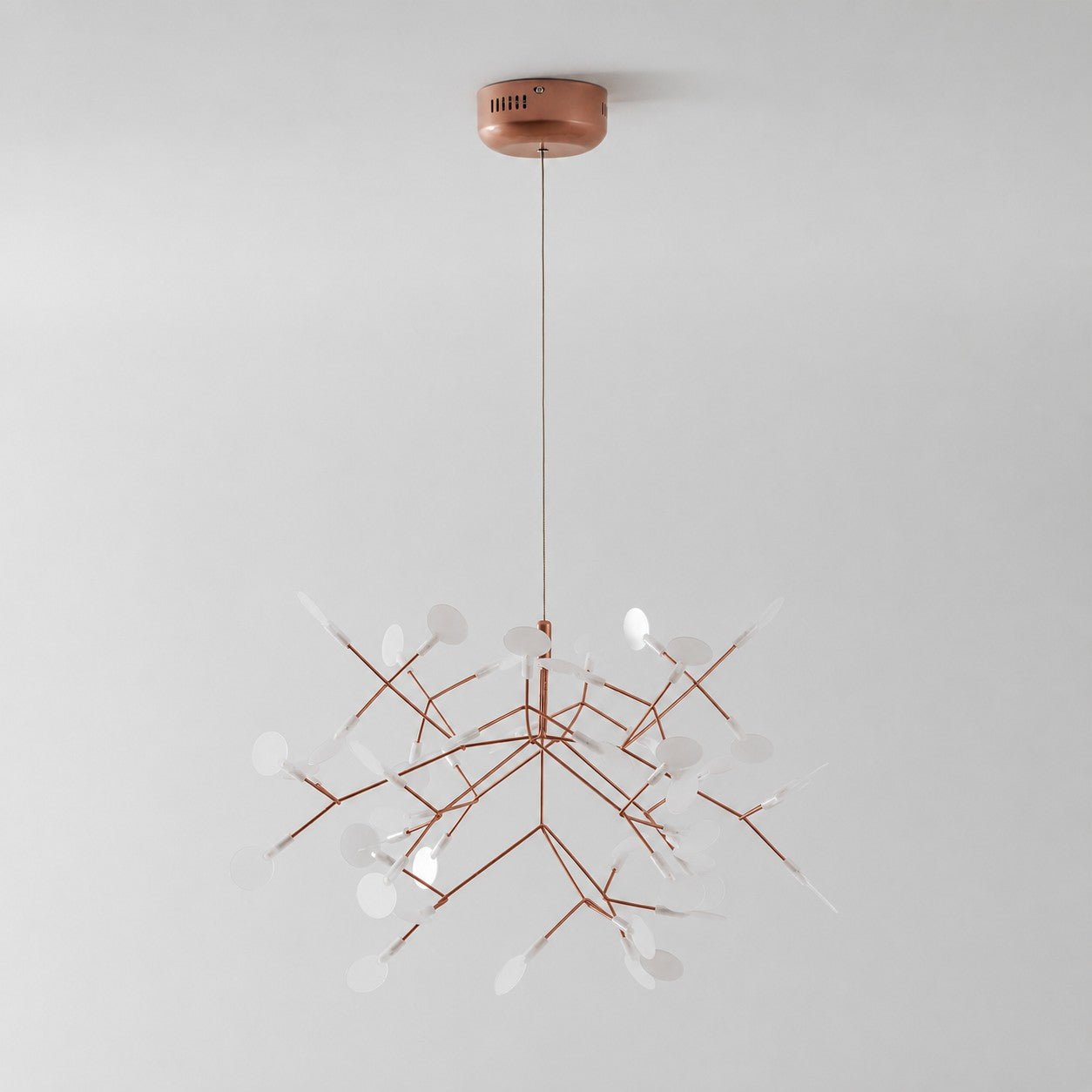 Rose Gold Firefly LED Chandelier — Repositionable Sculptural Branches