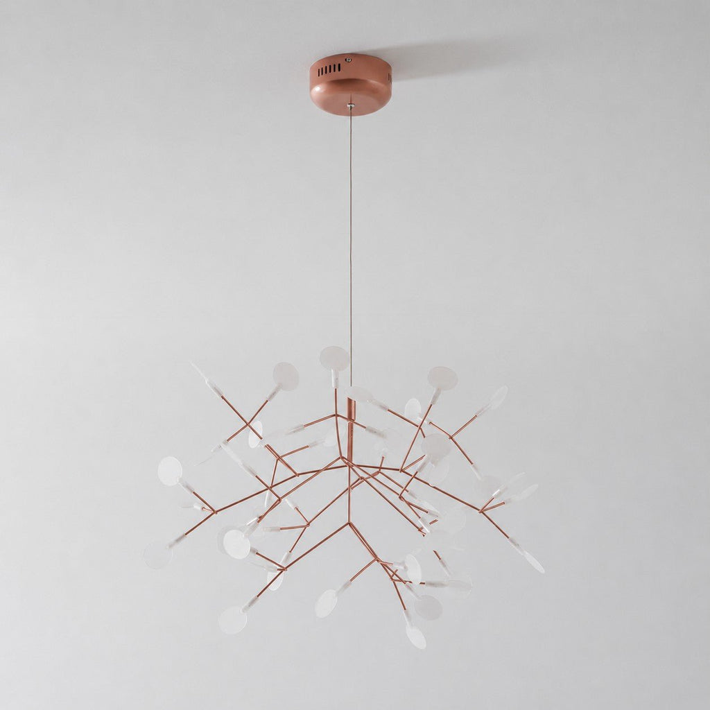 Rose Gold Firefly LED Chandelier — Repositionable Sculptural Branches