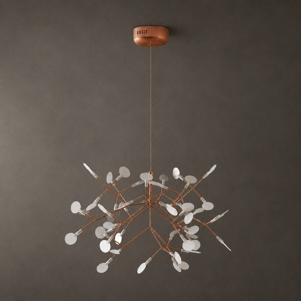 Rose Gold Firefly LED Chandelier — Repositionable Sculptural Branches