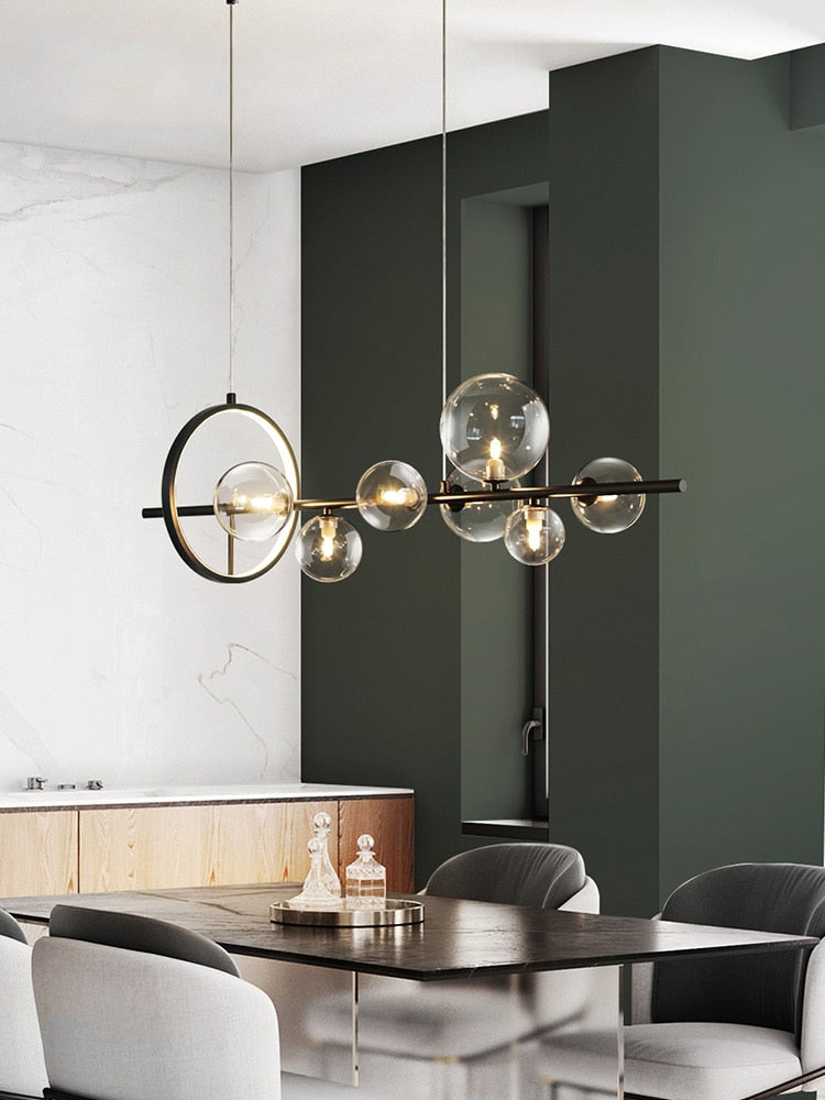 Lampadario a Bolle di Vetro