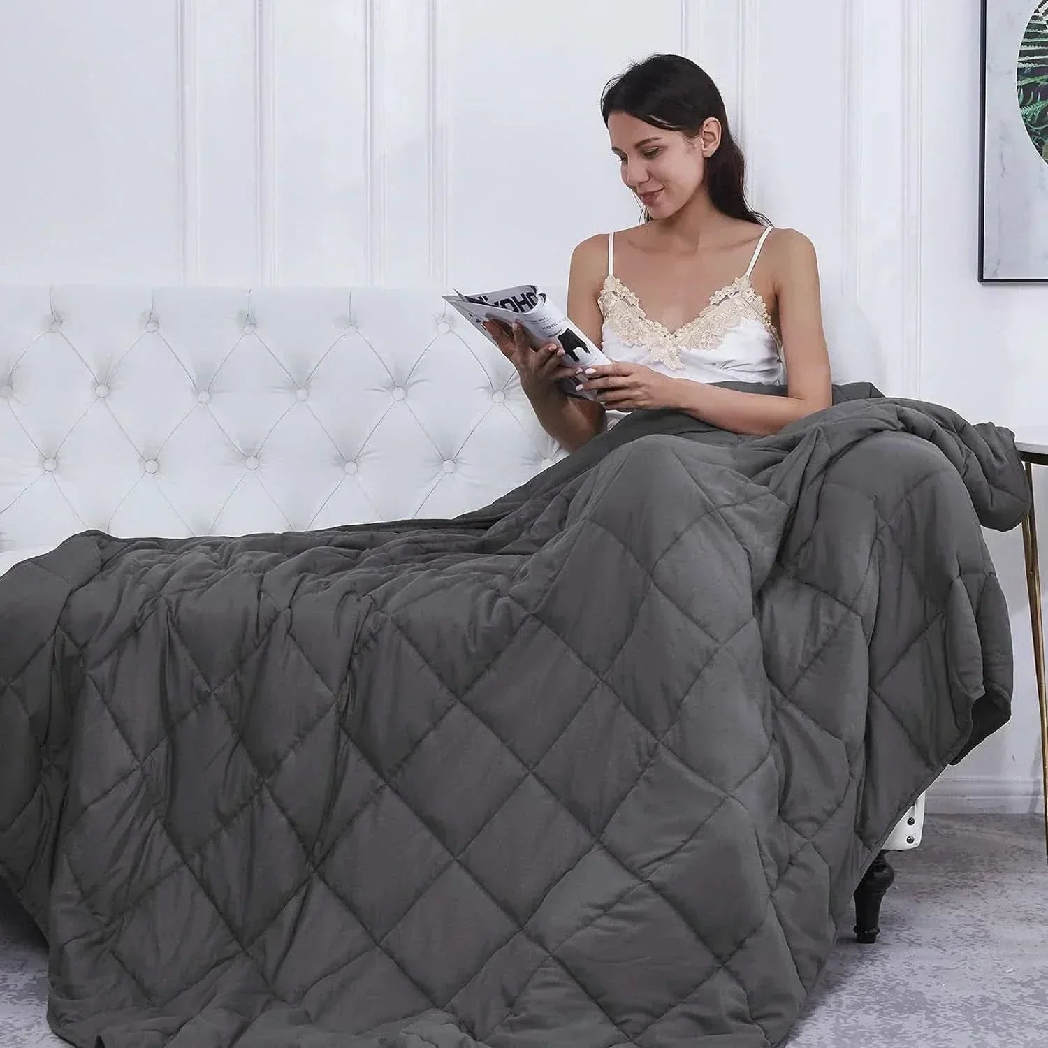 SereneNest Premium Cotton Weighted Blanket For Calm Sleep And Stress Relief
