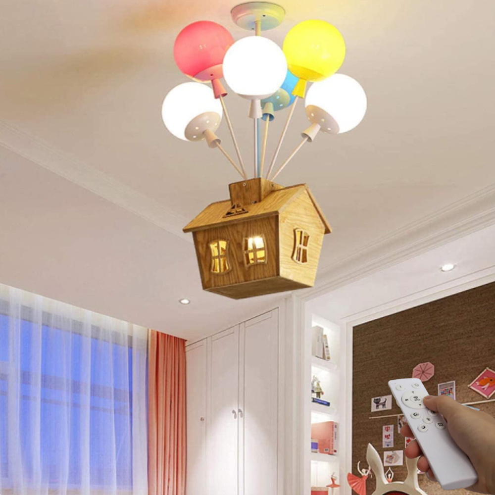 Lampada da soffitto a LED dimmerabile per cameretta Aurora Nest con telecomando, design a palloncino