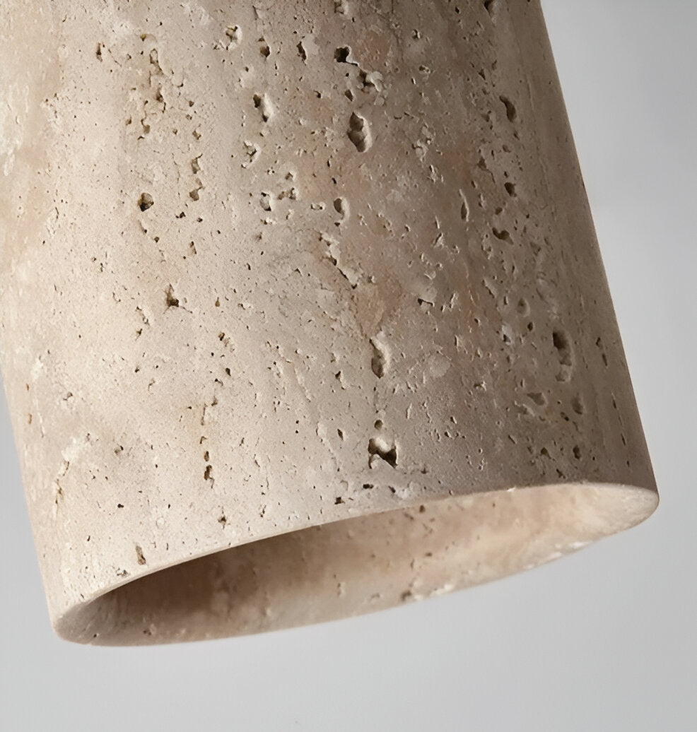 Lampada da soffitto MarWood in travertino – Faretto a incasso in marmo e legno per illuminazione elegante