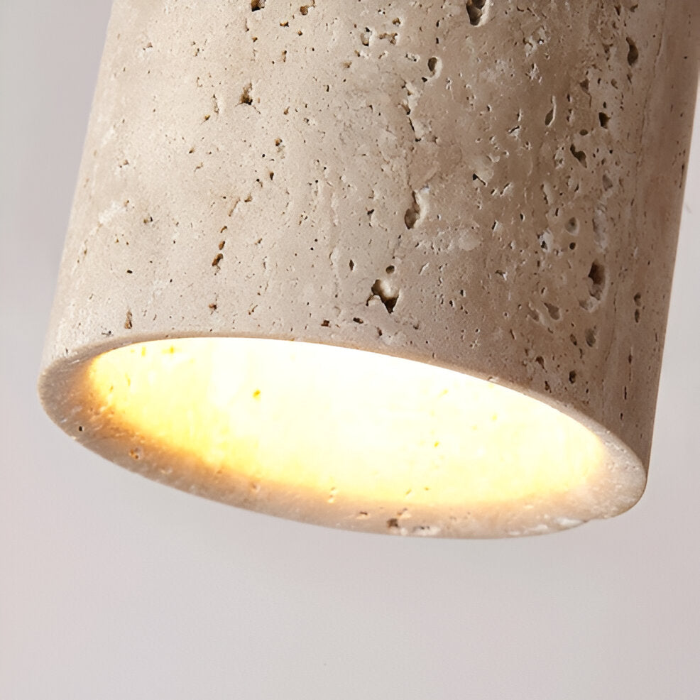Lampada da soffitto MarWood in travertino – Faretto a incasso in marmo e legno per illuminazione elegante