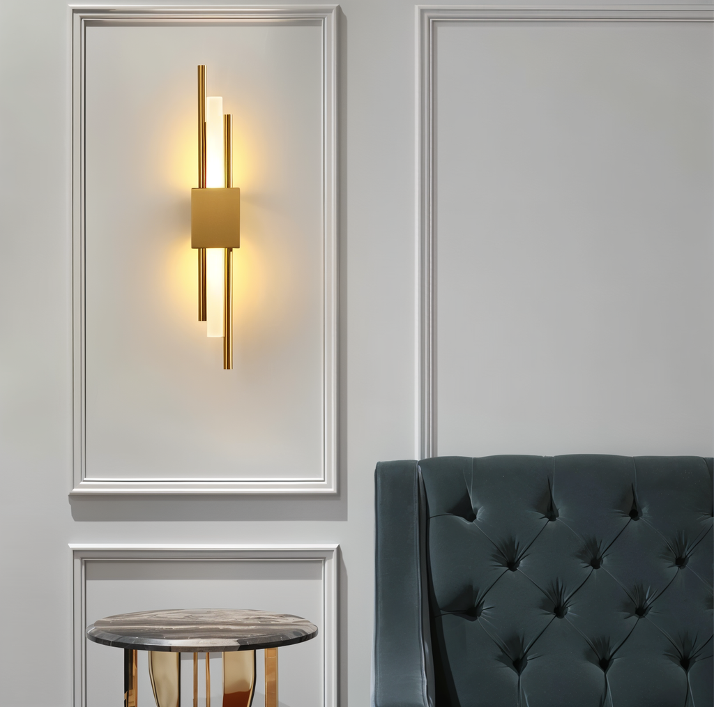 NobleGlow Goud Zwarte Wandlamp - Luxe Lineair Ontwerp, Verstelbare Warme/Neutrale/Koude Verlichting