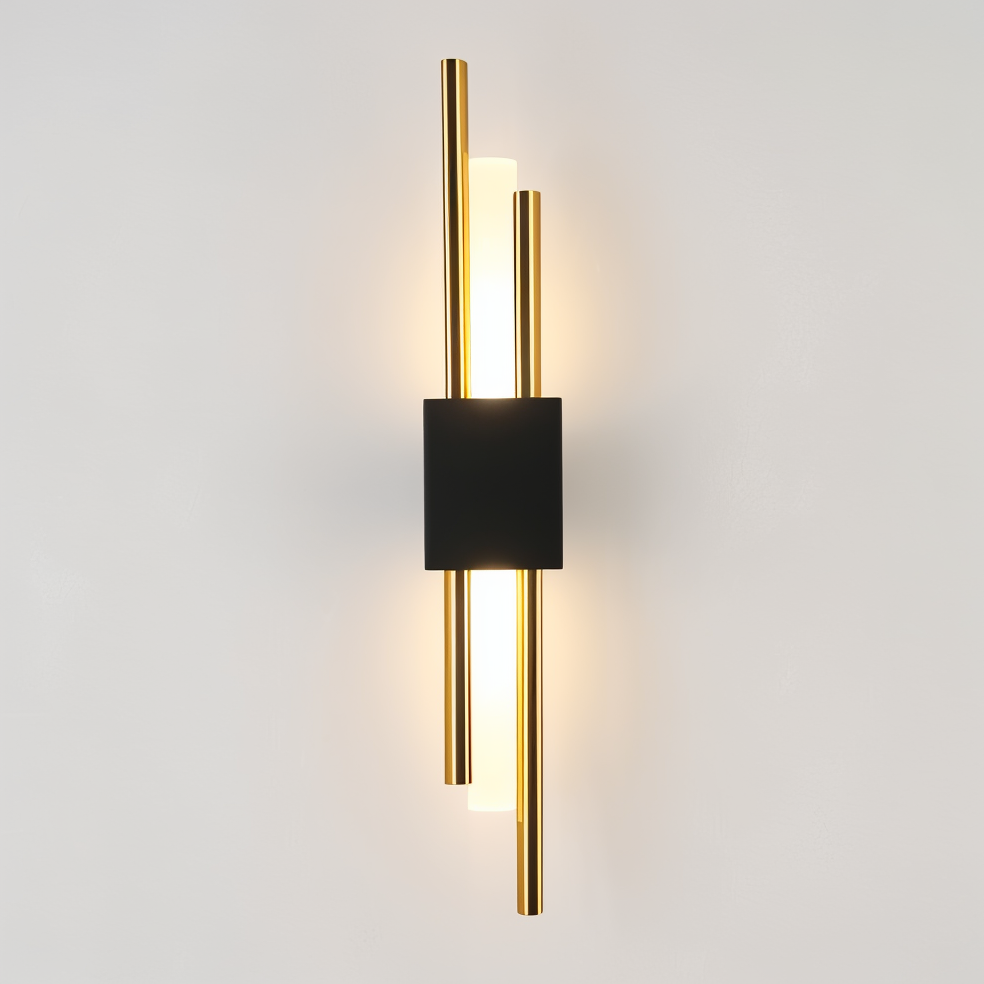 Luz de Pared NobleGlow Oro Negro - Diseño Lineal de Lujo, Iluminación Ajustable Cálida/Neutra/Fría