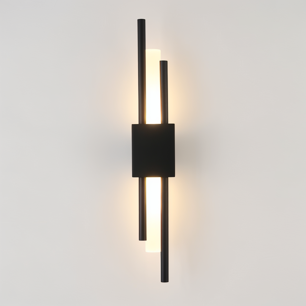 Luz de Pared NobleGlow Oro Negro - Diseño Lineal de Lujo, Iluminación Ajustable Cálida/Neutra/Fría