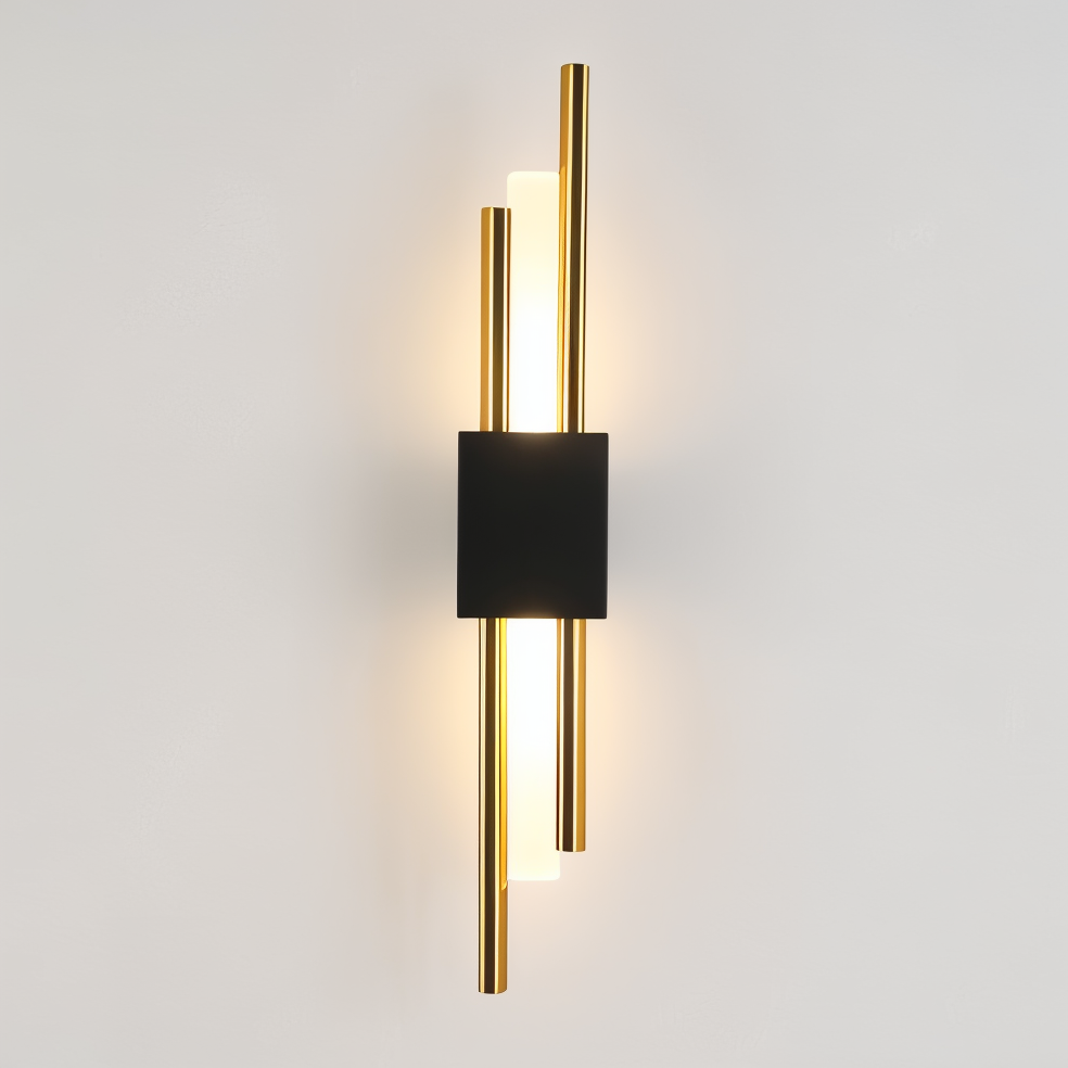 Luz de Pared NobleGlow Oro Negro - Diseño Lineal de Lujo, Iluminación Ajustable Cálida/Neutra/Fría