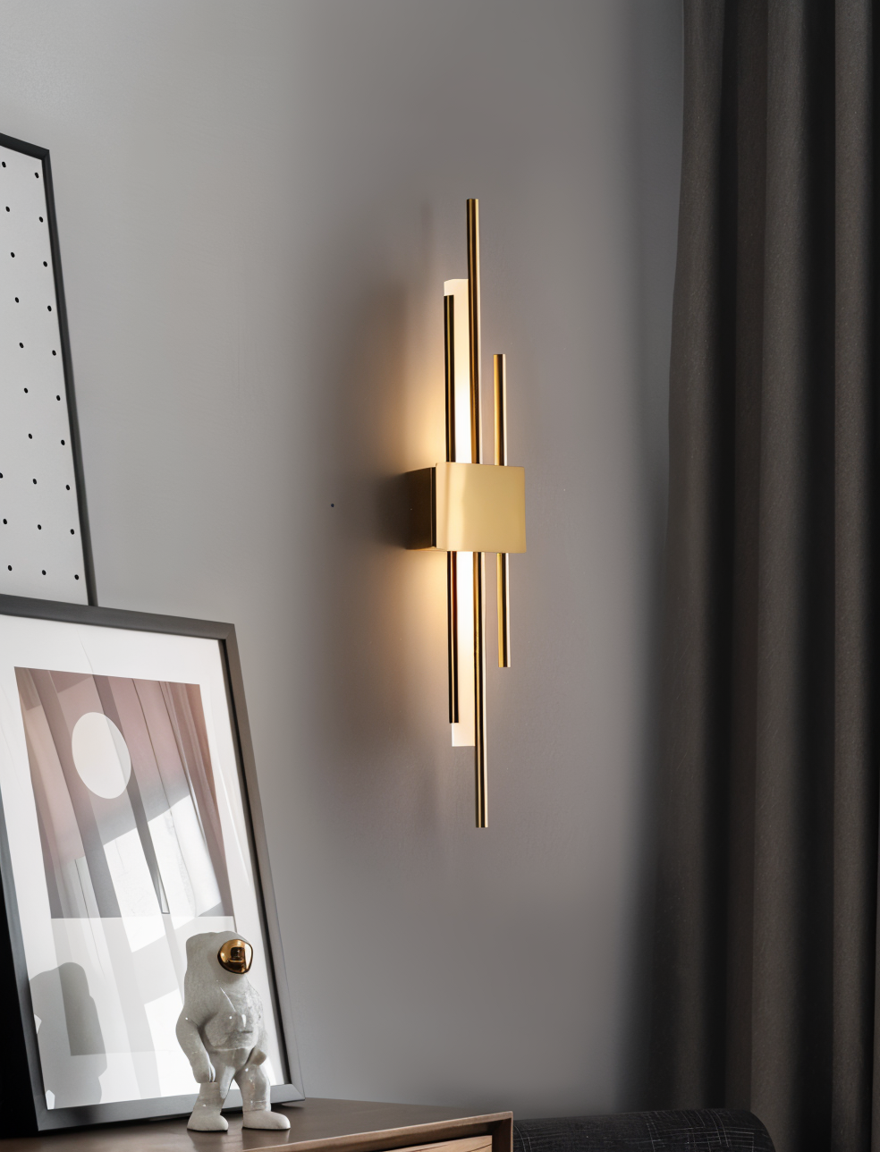 NobleGlow Goud Zwarte Wandlamp - Luxe Lineair Ontwerp, Verstelbare Warme/Neutrale/Koude Verlichting