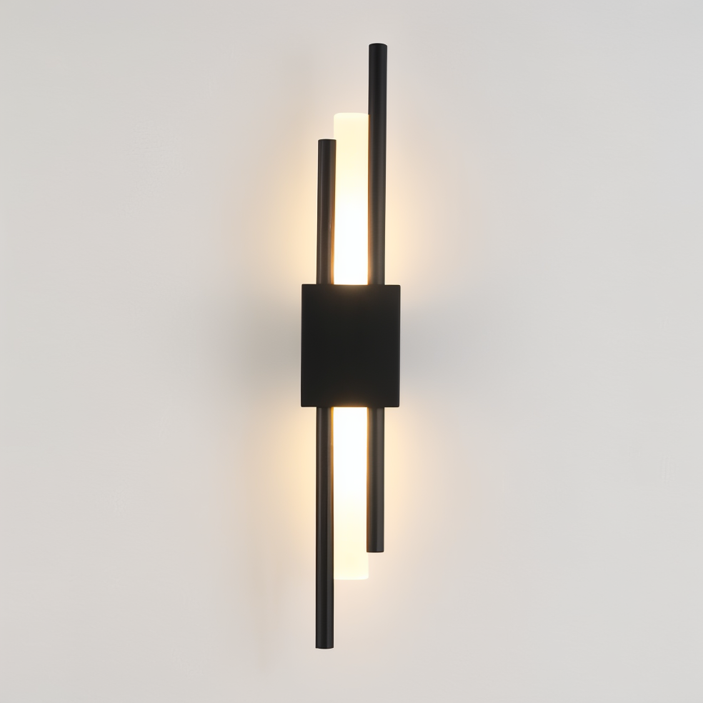 Luz de Pared NobleGlow Oro Negro - Diseño Lineal de Lujo, Iluminación Ajustable Cálida/Neutra/Fría