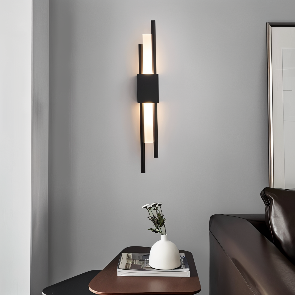 Luz de Pared NobleGlow Oro Negro - Diseño Lineal de Lujo, Iluminación Ajustable Cálida/Neutra/Fría