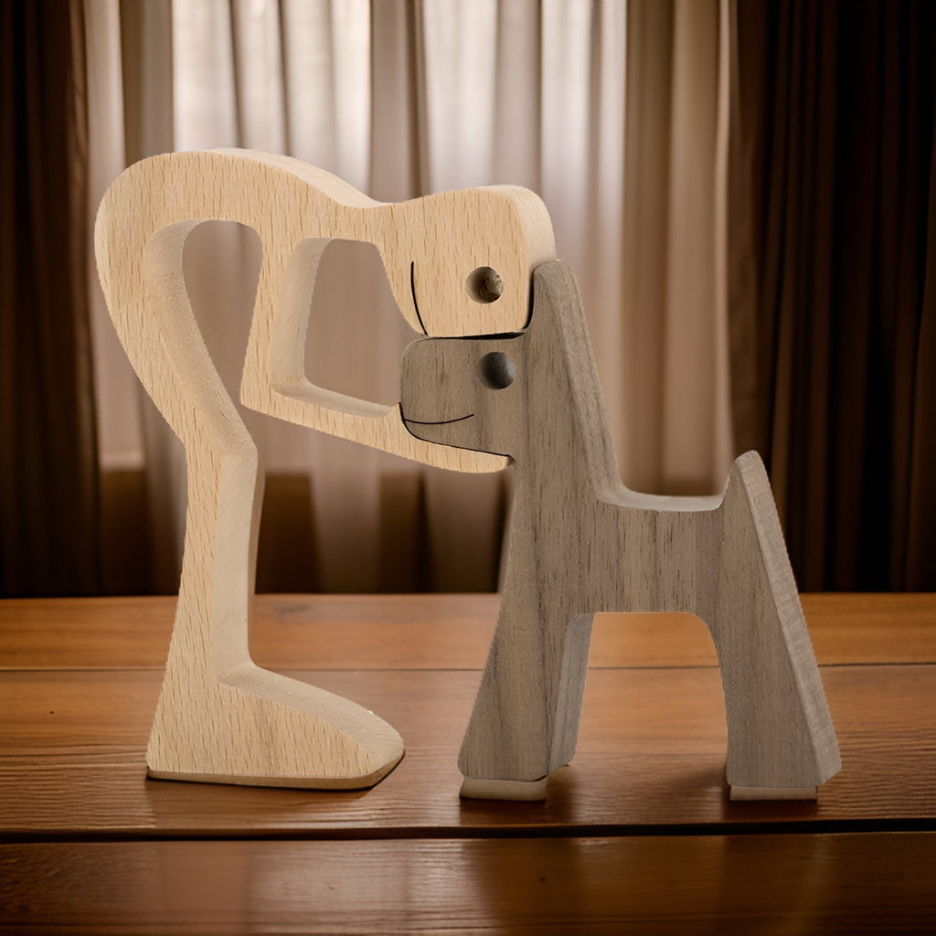 Un lien sincère | Sculpture artisanale en bois de Taavita et d’un humain