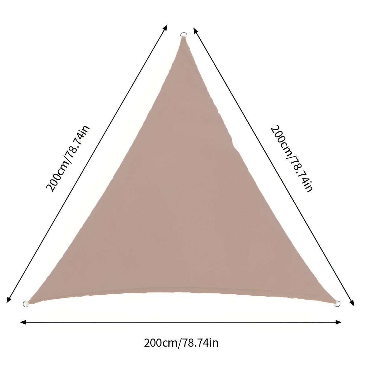 Toldo triangular impermeável em poliéster — proteção UV, 3 tamanhos