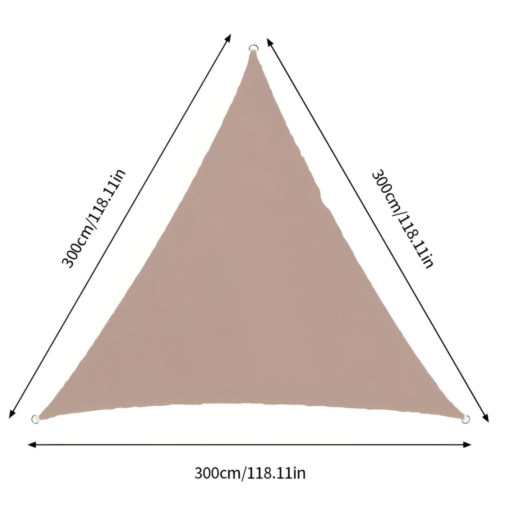 Toldo triangular impermeável em poliéster — proteção UV, 3 tamanhos