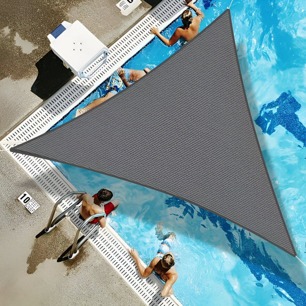 Toldo triangular impermeável em poliéster — proteção UV, 3 tamanhos