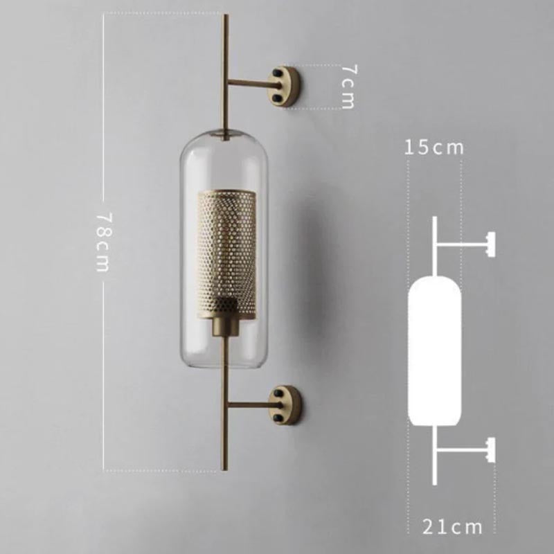 VeroLume Waben-Orb-Wandleuchte Gold Glas