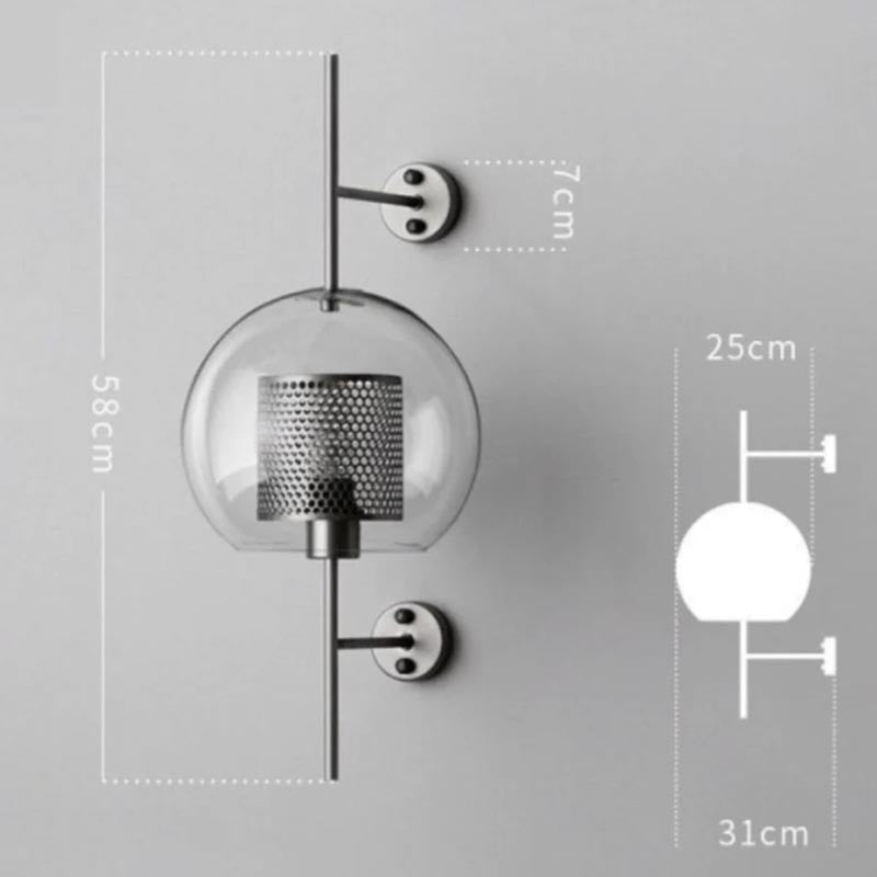 VeroLume Waben-Orb-Wandleuchte Gold Glas