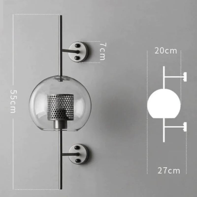 VeroLume Waben-Orb-Wandleuchte Gold Glas