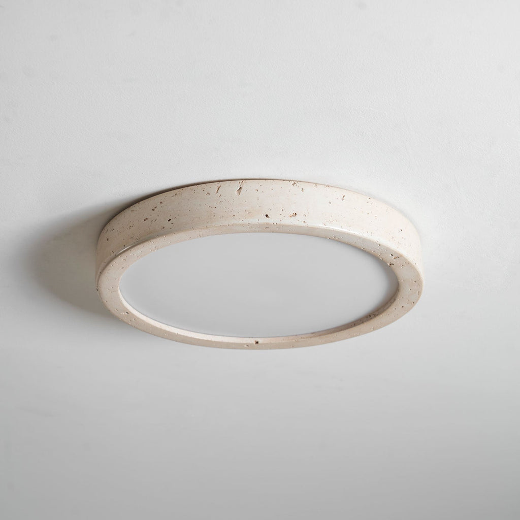 Lampa sufitowa Horizon z trawertynu — ściemnialna Triac, minimalistyczna rama