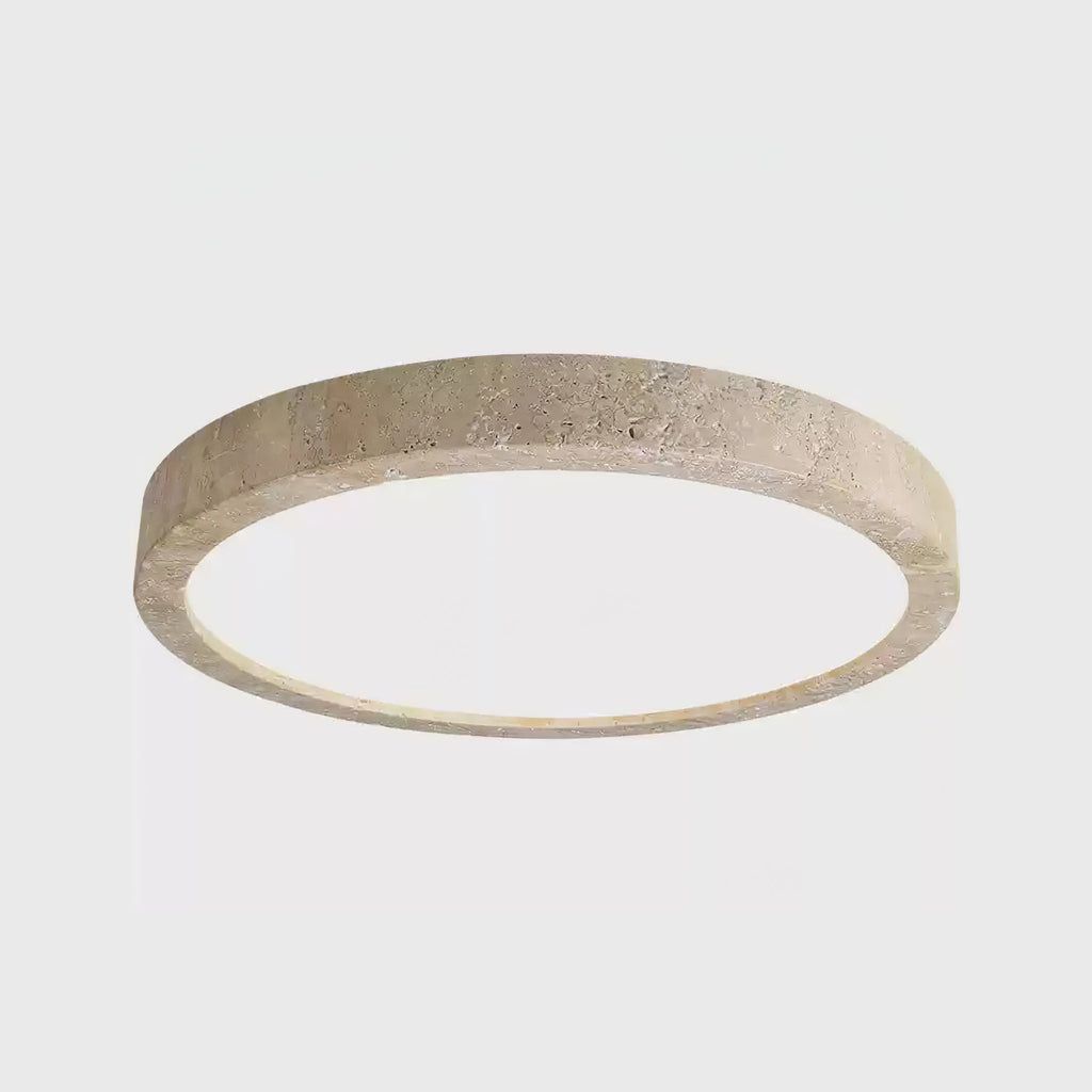Lampa sufitowa Horizon z trawertynu — ściemnialna Triac, minimalistyczna rama