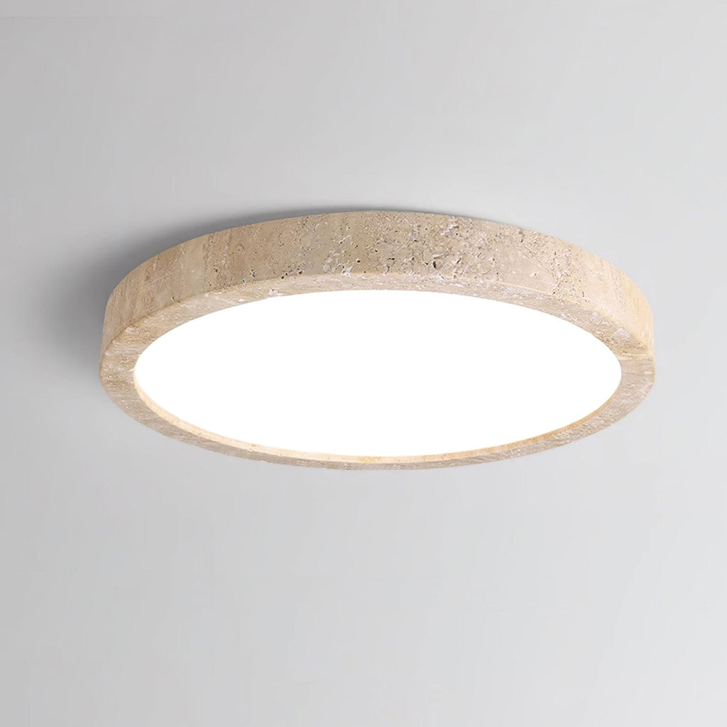 Lampa sufitowa Horizon z trawertynu — ściemnialna Triac, minimalistyczna rama