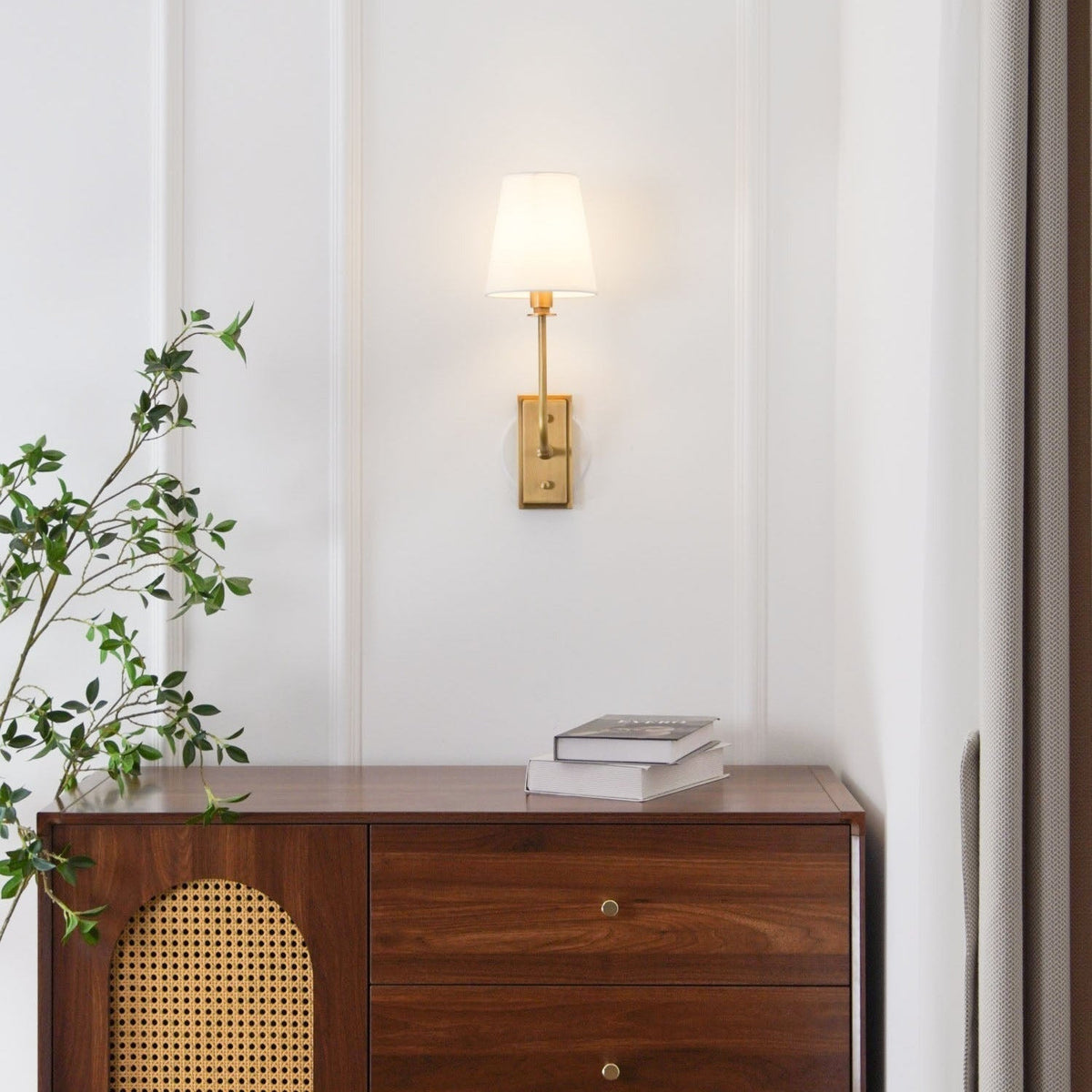 Esther Wall Lamp — Tapered Fabric Shade
