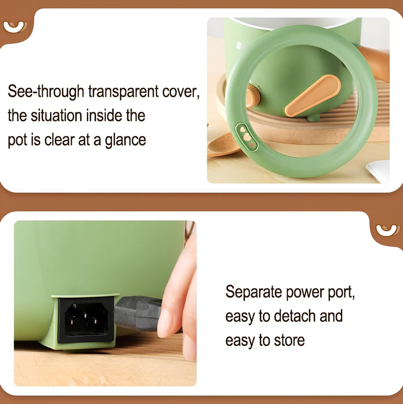 コンパクト電気ノンスティック炊飯器 ミニ鍋付き、110V/220V | Orntli