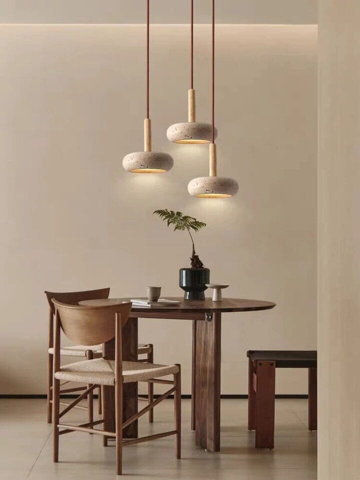 Trevane Japanese Stone and Wood Chandelier | Orntli