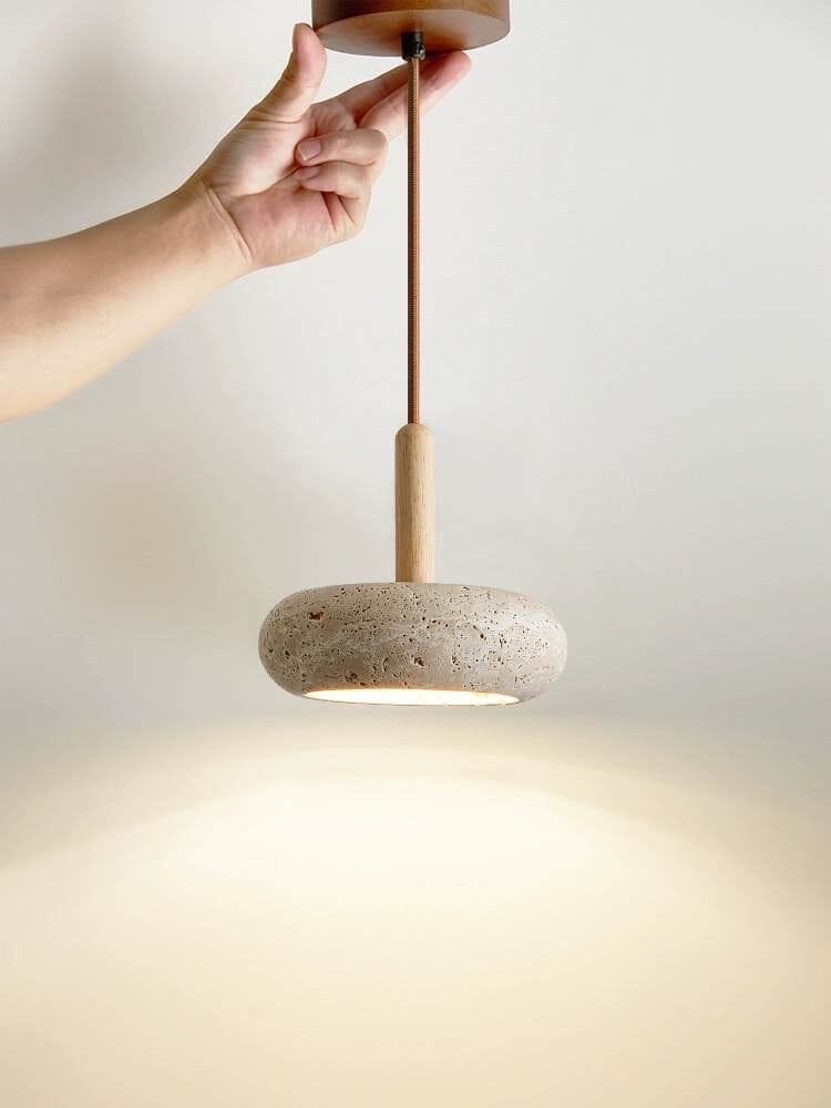 Trevane Japanese Stone and Wood Chandelier | Orntli