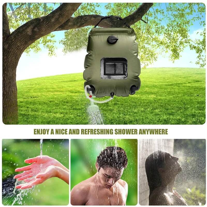Borsa Doccia Solare SunGlow con Tubo Staccabile e Interruttore Accensione/Spegnimento