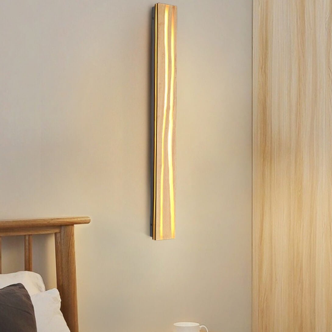 Kiyoma Solid Wood Modern Japanese Slim LED Wall Lamp