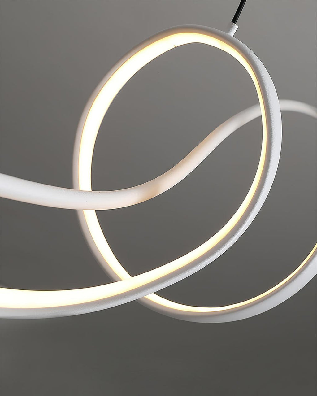 Aveline Wave LED Pendant Light — Black Modern Curve, Hardwired Mount