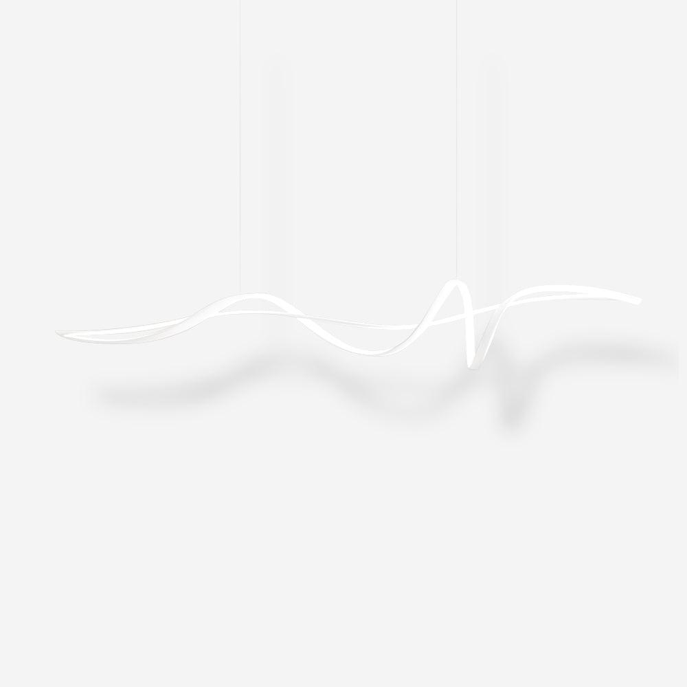 Aveline Wave LED Pendant Light — Black Modern Curve, Hardwired Mount