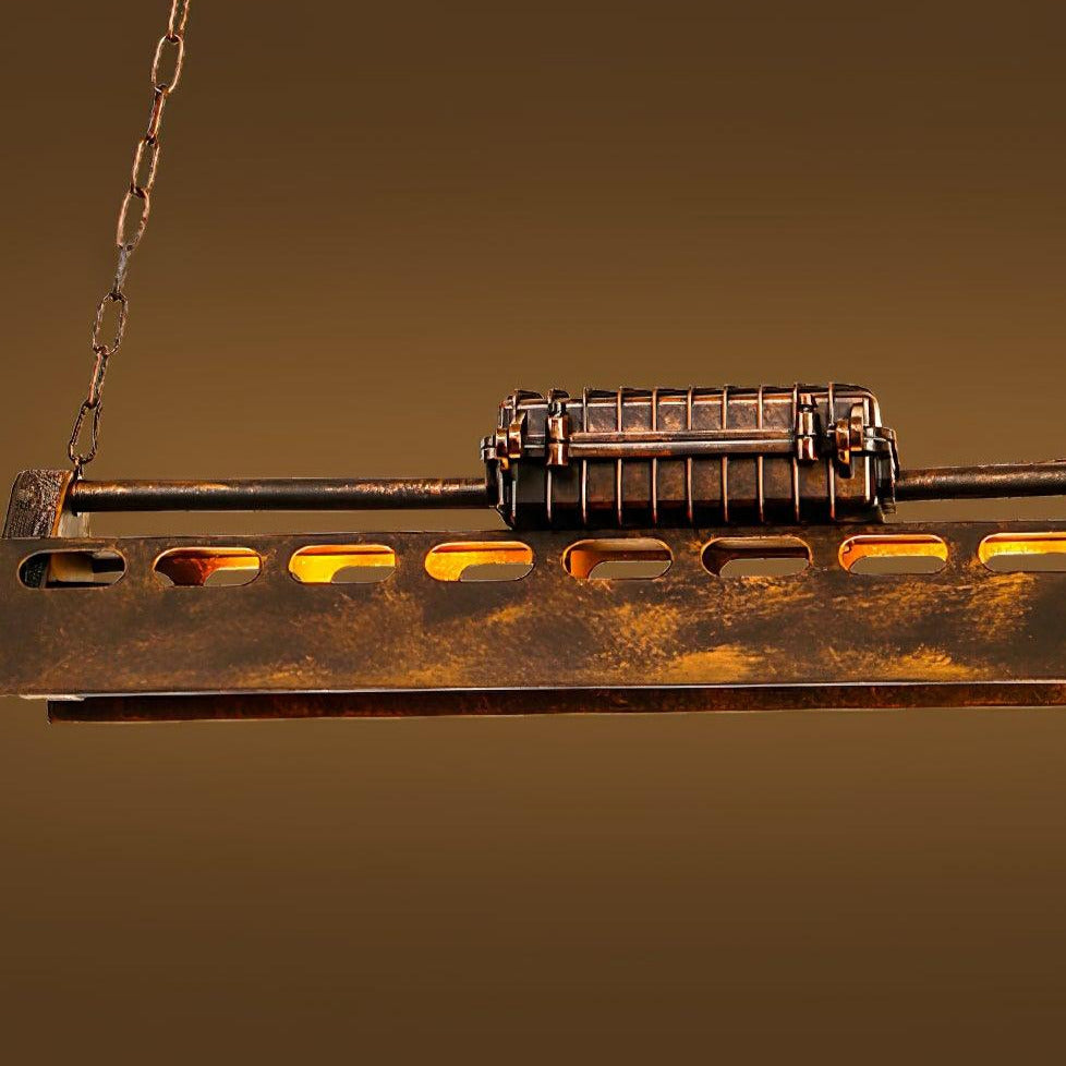 Lámpara de araña industrial steampunk Noah — iluminación cálida vintage