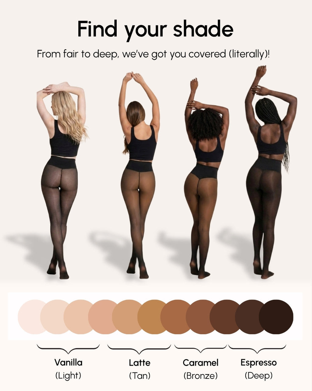 Collants transparents doublés de polaire – Thermiques, bande gainante taille haute, 4 teintes