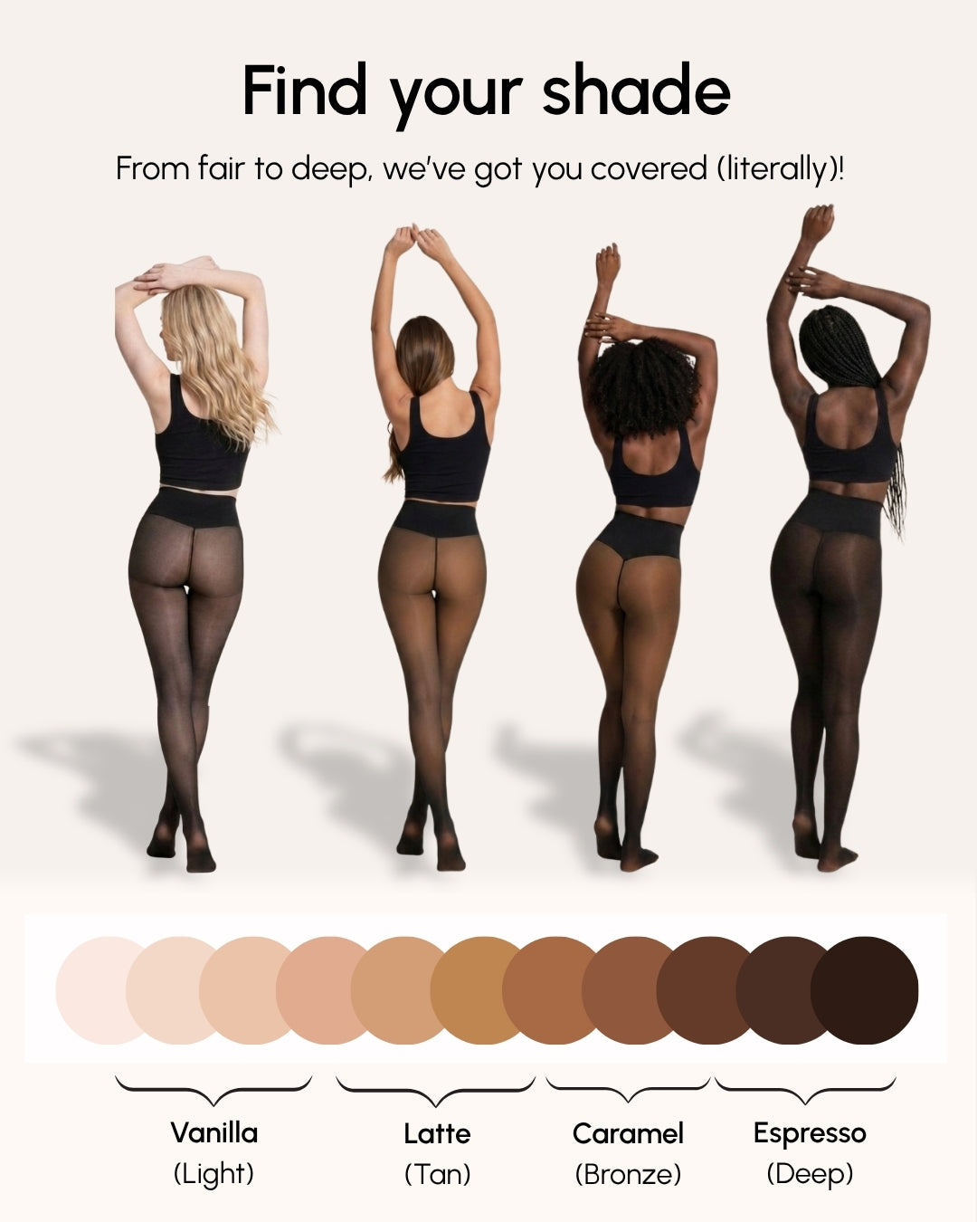 Collants transparents doublés de polaire – Thermiques, bande gainante taille haute, 4 teintes