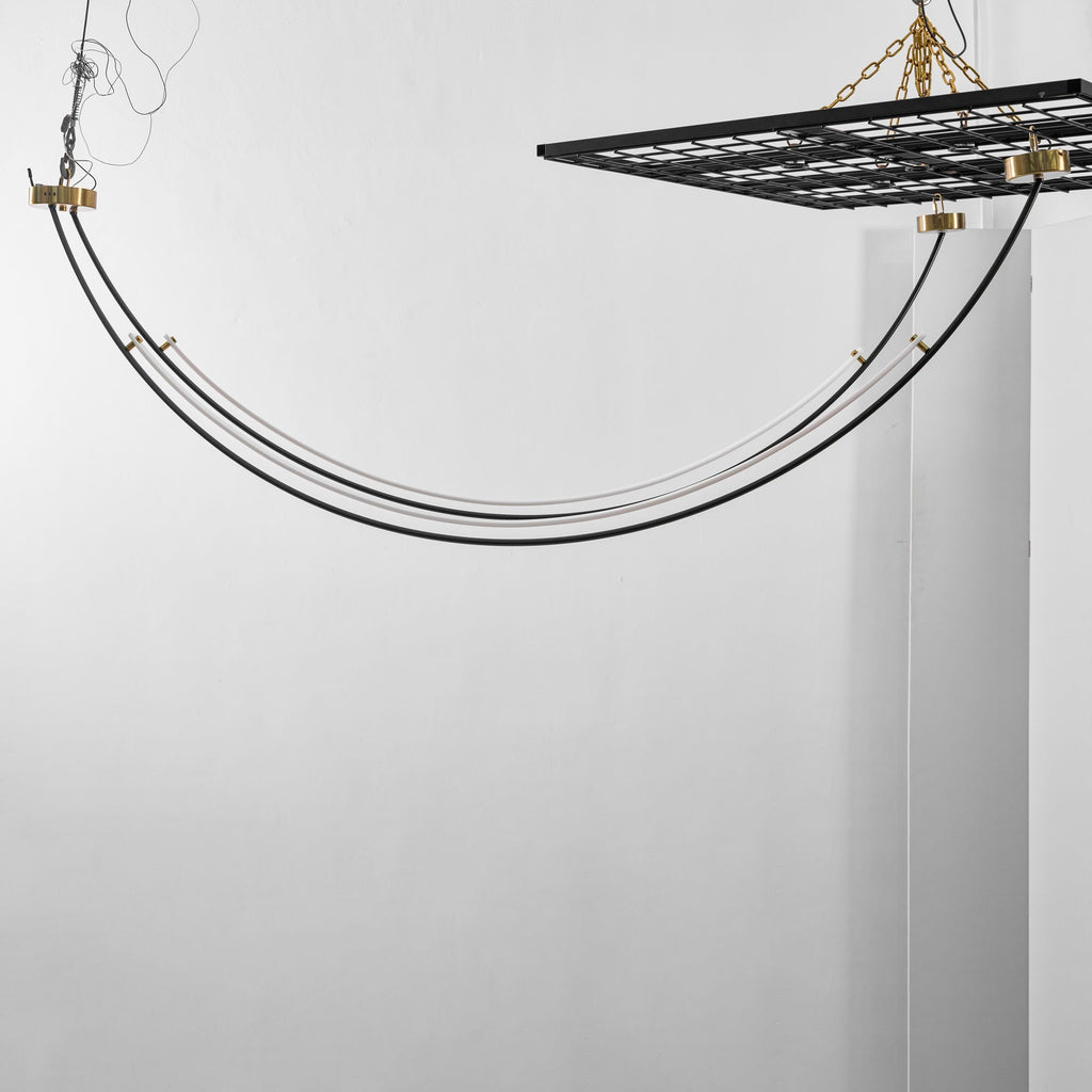 Lampada a sospensione al neon doppia sfalsata — illuminazione integrata da 3000 K