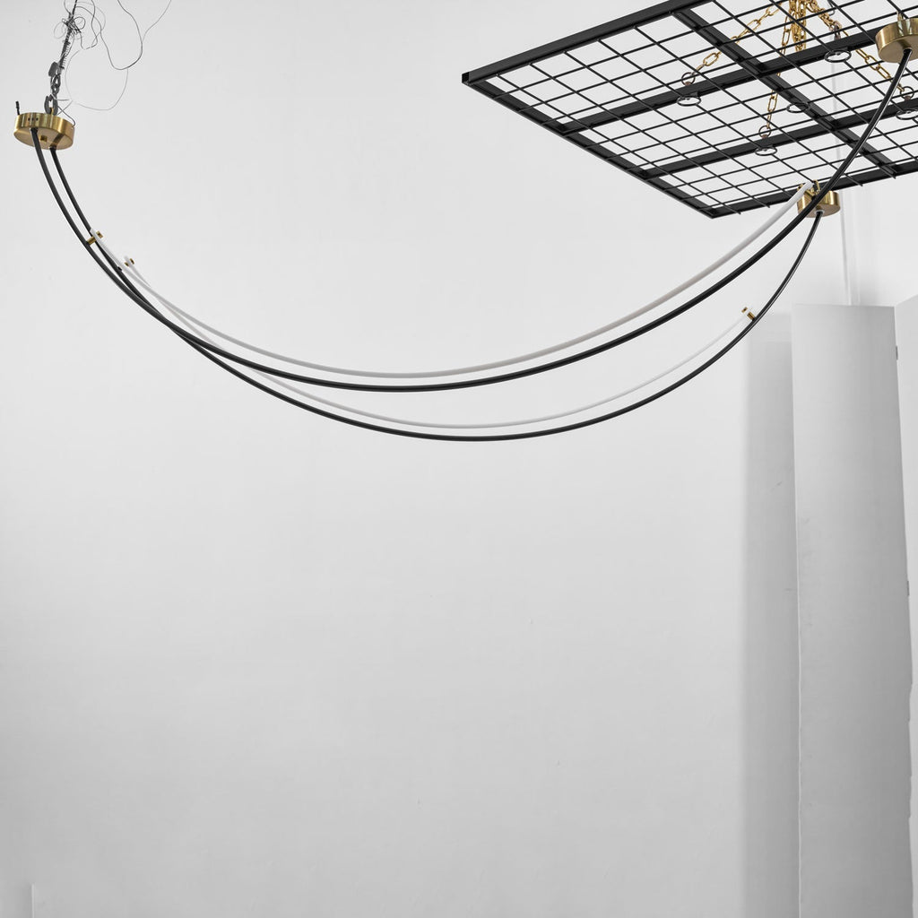 Lampada a sospensione al neon doppia sfalsata — illuminazione integrata da 3000 K