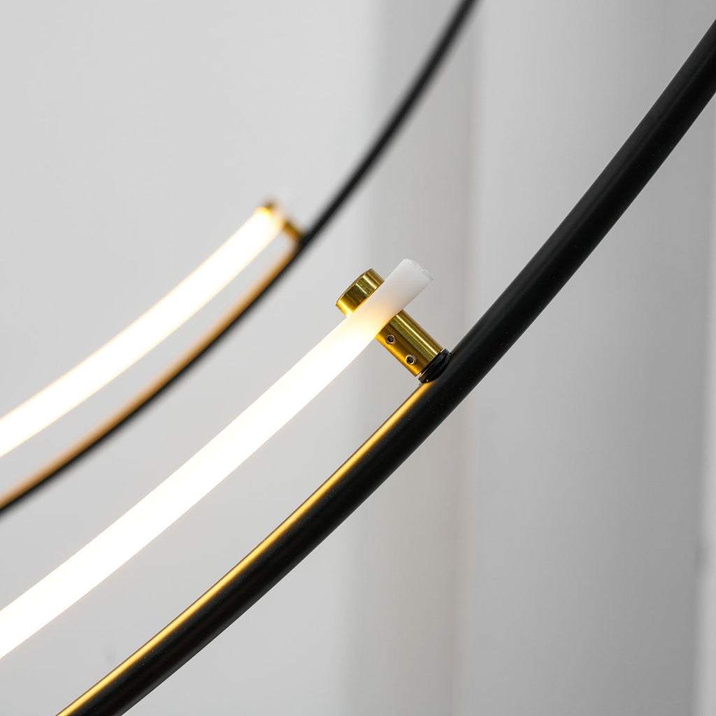 Lampada a sospensione al neon doppia sfalsata — illuminazione integrata da 3000 K