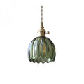 Harueno Retro Glass Pendant Lamp Floral With E27 Socket