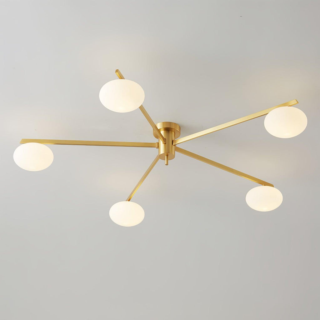 مصباح سقفي جاسبر — تصميم منخفض الارتفاع، ومصابيح بيضاوية من الزجاج الأبيض