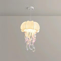 Lampada a sospensione a medusa — Design con nastri iridescenti
