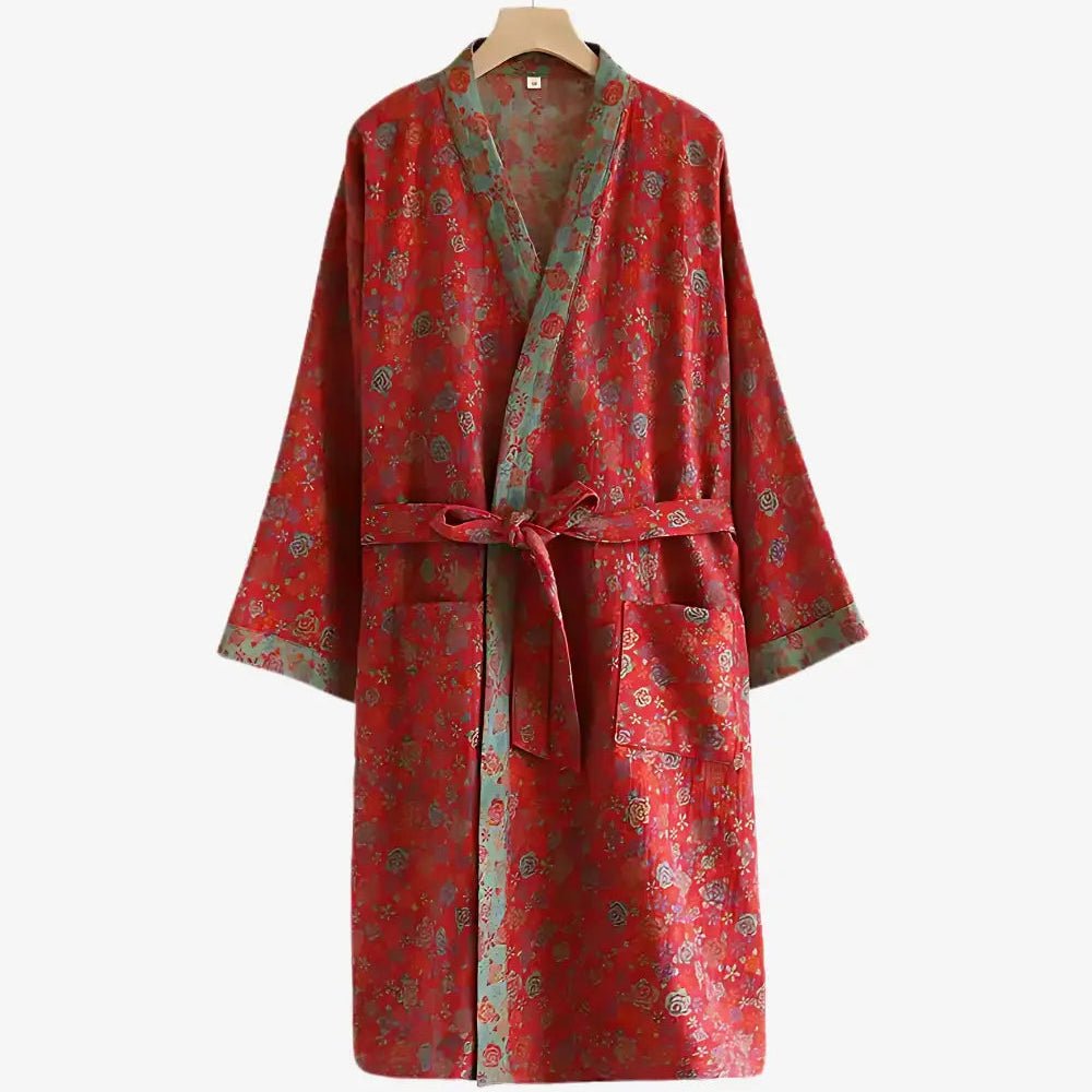 Organický bavlněný kimono župan s prodyšnou gáziovou látkou
