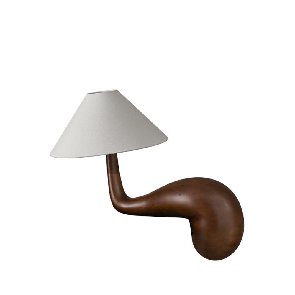 Elegantní dřevěná stolní lampa Aspire — kabel 59", bílé stínidlo, stmívatelná